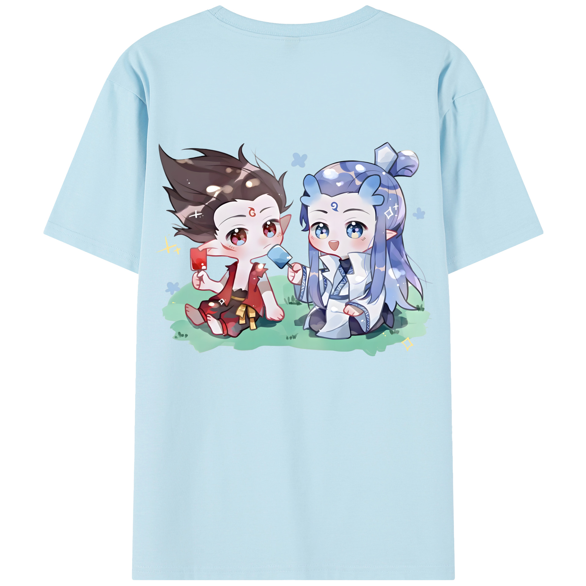 （画像用） Ne Zha 2 ナタ 魔童の大暴れ 綿100％半袖Tシャツ（背面プリント）